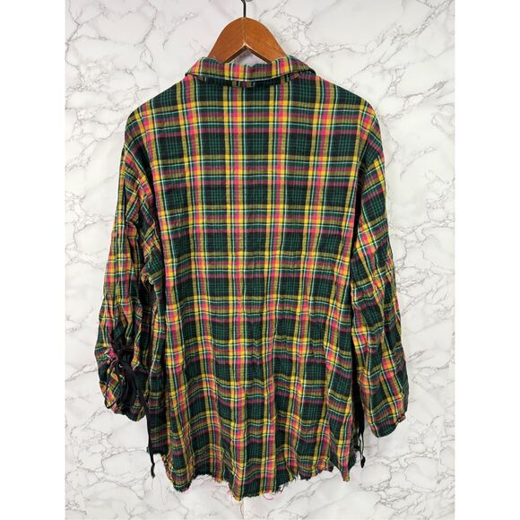Fenty Women’s Plus Flannel Shirt sz 1X Plaid Tunic # G342 - Picture 6 of 9